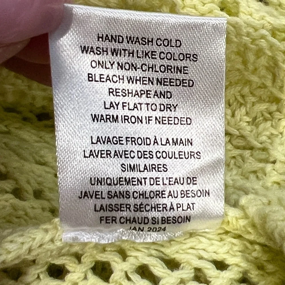 Z Supply Kiami v neck cotton open knit yellow sweater sweater size small
